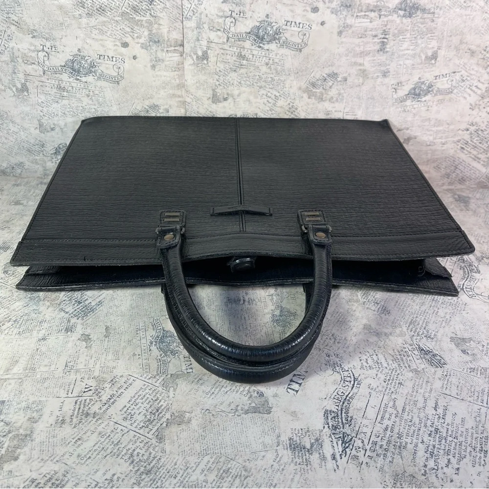 *ean Paul Gaultier 1990s Vintage Black Leather Structured Portfolio